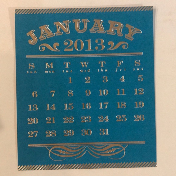 Paper Source 2013 Gold Foil Calendar - Picture 2 of 14